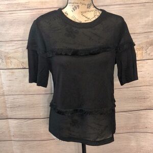 Sandro Black Sheer Top